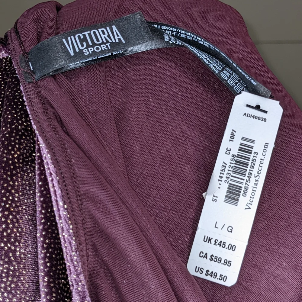NWT Victoria Sport Long Sleeve Sparkly Bodysuit - Picture 5 of 5